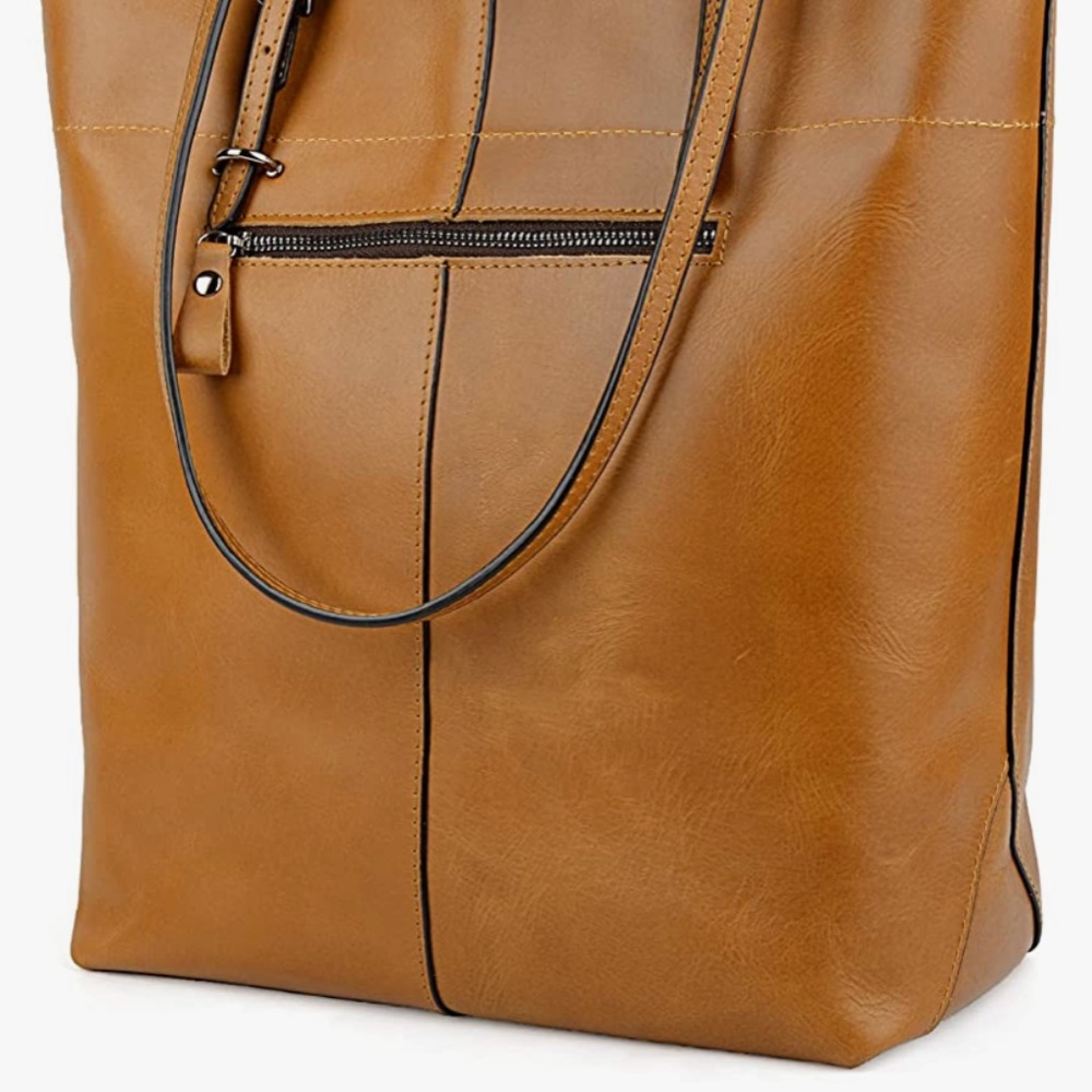 Fawn color  Leather  purse , carry all